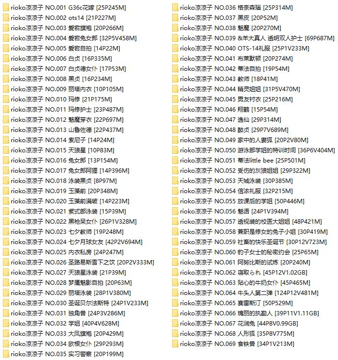 664-rioko凉凉子-COS写真作品高清图包NO.01~86合集[86套-32.5GB]